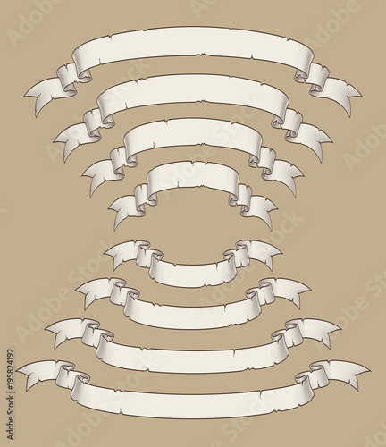 Papyrus Scroll Curved Center Uwards n Downwards Four Sizes 4