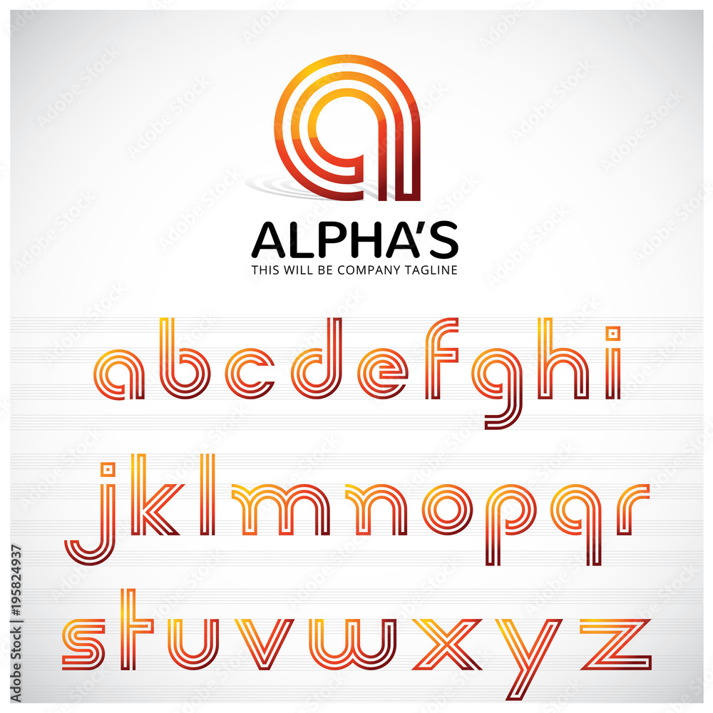 3 Lines A to Z letters. It can be use as logo symbol. You can also ...
