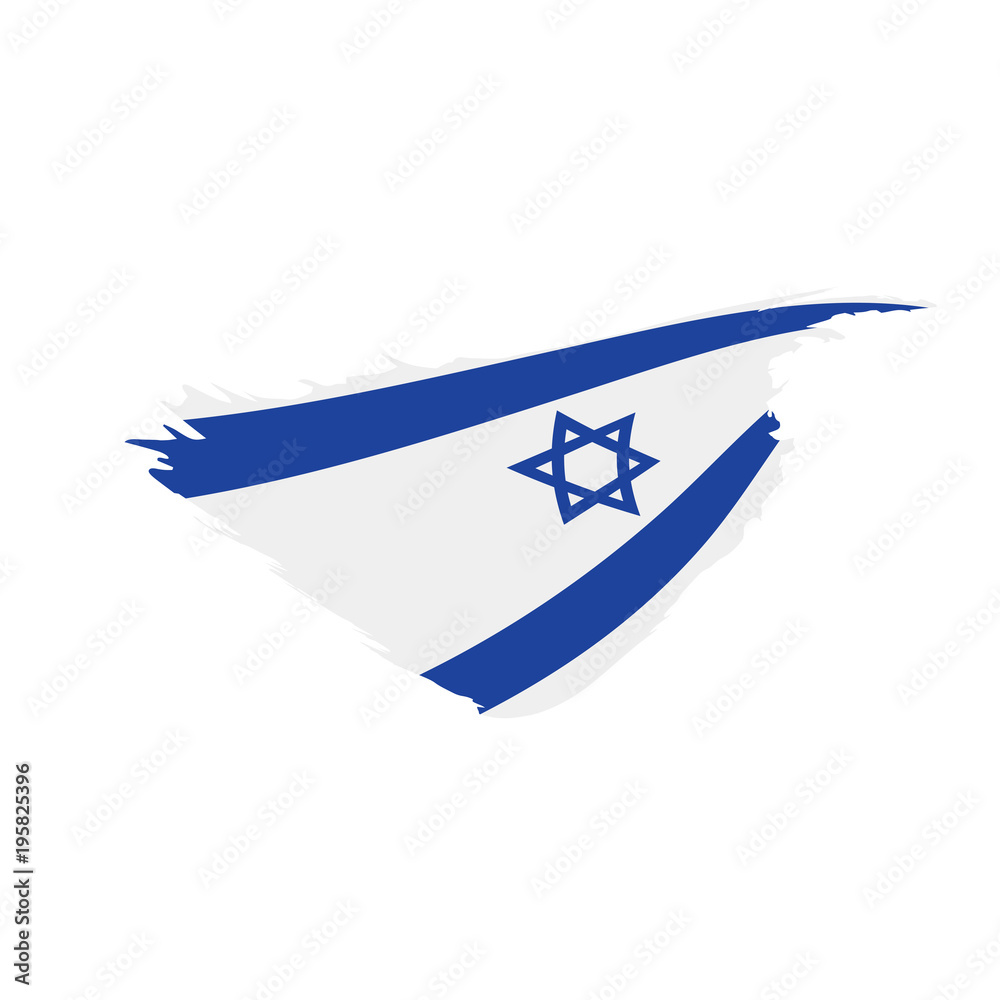 Obraz premium Israel flag, vector illustration