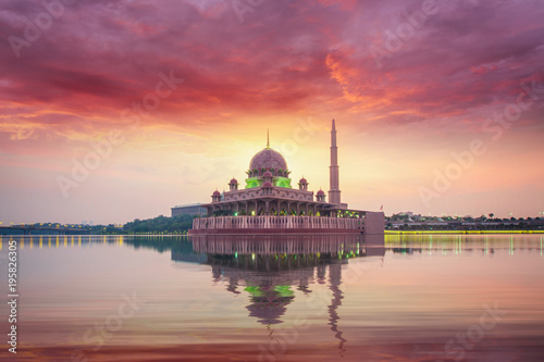 Mosque in Kuala lumpur city on morning sunrise