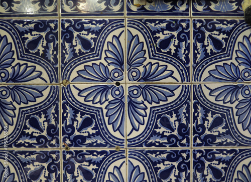 Closeup of Wall tiled with colorful ceramic tiles © johnnywalker61