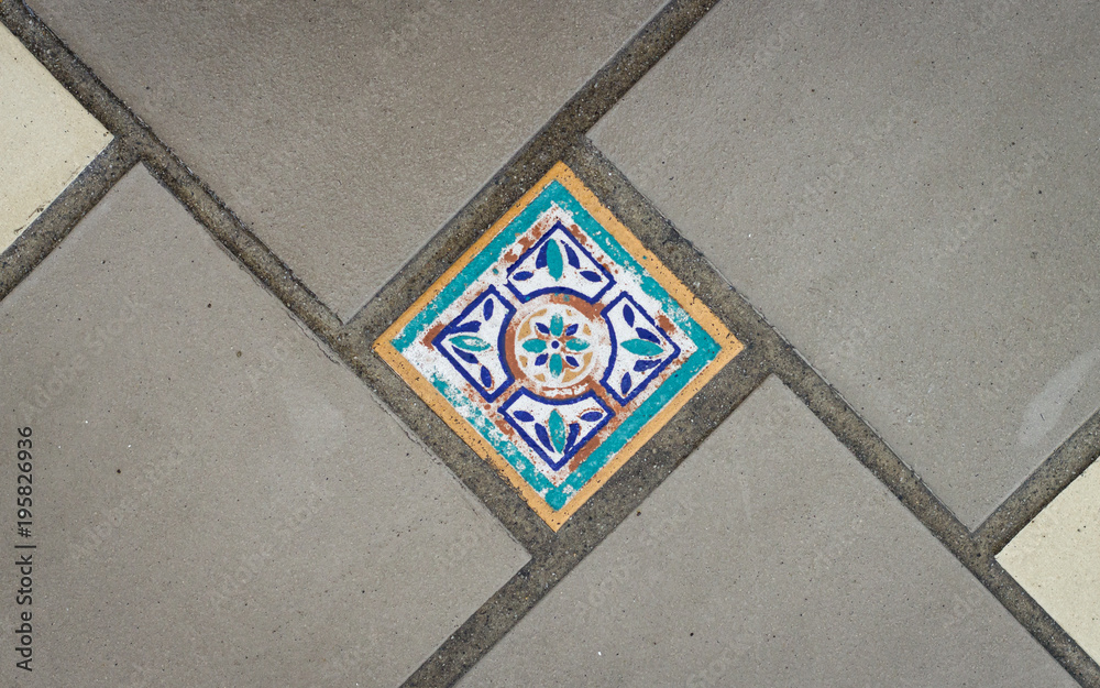 Mosaic tile on floor