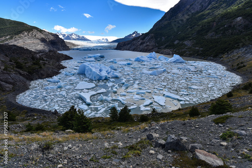 Lake Grey and the Grey Glaciar in the Southern Patagonian Ice field, Torres del Paine National Park, Chile