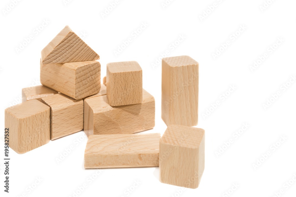 Gestapelte Bauklötze aus Holz Stock Photo | Adobe Stock