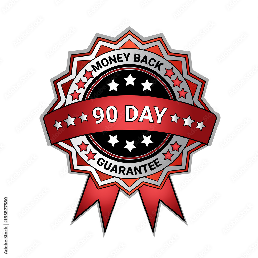 Silver Medal Money Back In 90 Days Guarantee Isolated Template Seal Icon Vector Illustration Silver Medal Money Back In 90 Days Guarantee Isolated Template Seal Icon Vector Illustration