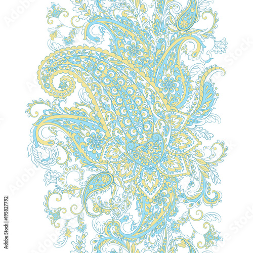 Paisley Pattern. Seamless Asian Textile Background
