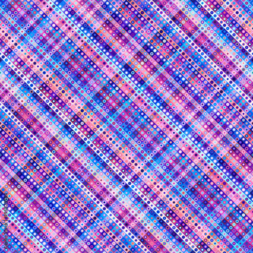Seamless background. Geometric abstract diagonal plaid pattern in low poly pixel art style. Vector image.