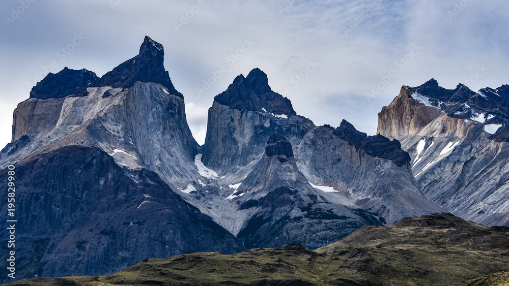 Lake Pehoe and Los Cuernos (The Horns), National Park Torres del Paine, Chile