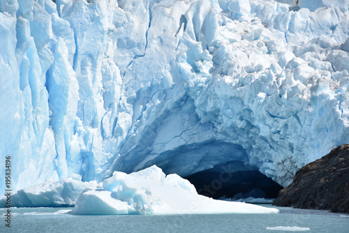 Ice formations on a wall of the Perito Moreno Glacier, Parque Nacional los Glaciares, Patagonia, Argentina