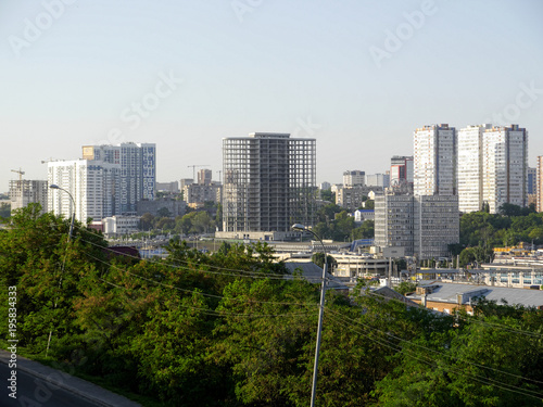 The panorama from the hight to Rostov on Don city. Russia