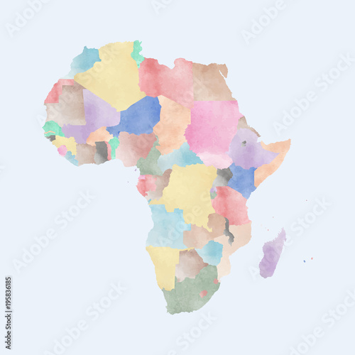 Africa with watercolor effect