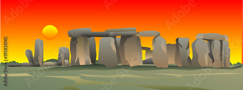 stonehenge al tramonto