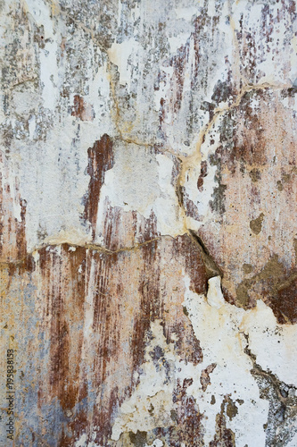 Cracked and peeling paint old wall background. Classic grunge texture.