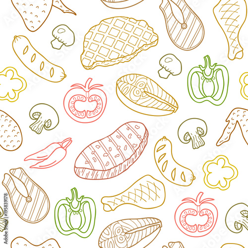 Seamless pattern of barbecue.