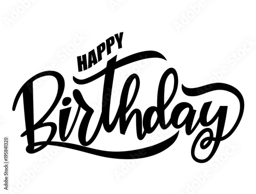 Black Happy Birthday words