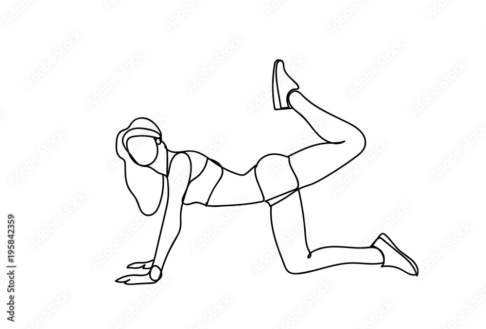 Silhouette Woman Workout Training Exercise Doodle Female Fitness And Aerobic Concept Vector Illustration Silhouette Woman Workout Training Exercise Doodle Female Fitness And Aerobic Concept Vector Illustration