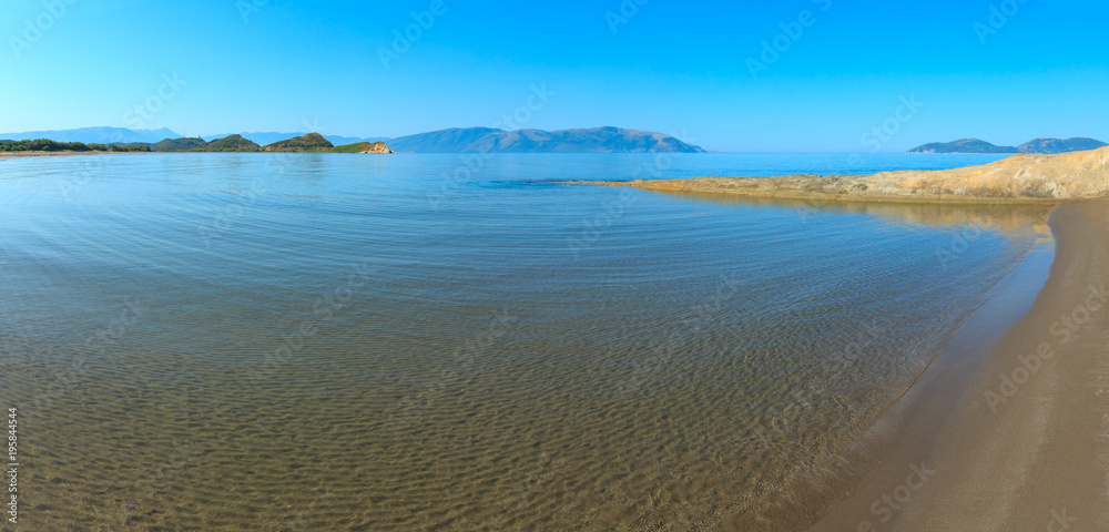 Sandy beach panorama (Vlore, Albania). Sandy beach panorama (Vlore, Albania).
