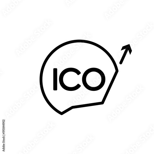 Cryptocurrency ico icon line isolated on clean background. Blockchain concept drawing icon line in modern style. Cryptocurrency ico illustration for your web site mobile logo app UI design.