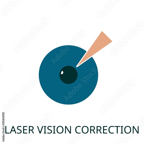 Laser vision correction flat icon. Illustrations for the clinic for the treatment of eye diseases.