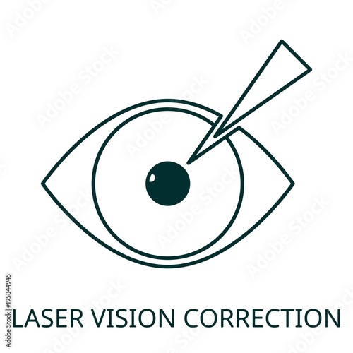Laser vision correction linear icon. Illustrations for the clinic for the treatment of eye diseases.