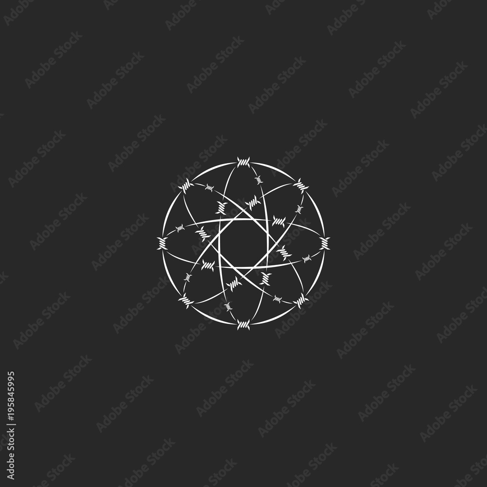 Barbed wire logo sacred geometric circle shape Barbed wire logo sacred geometric circle shape