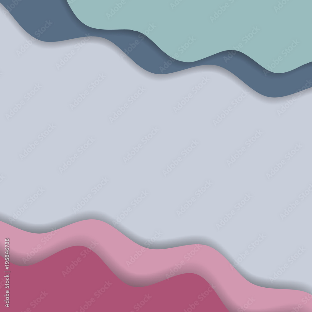 vector background, wavy lines with shadow