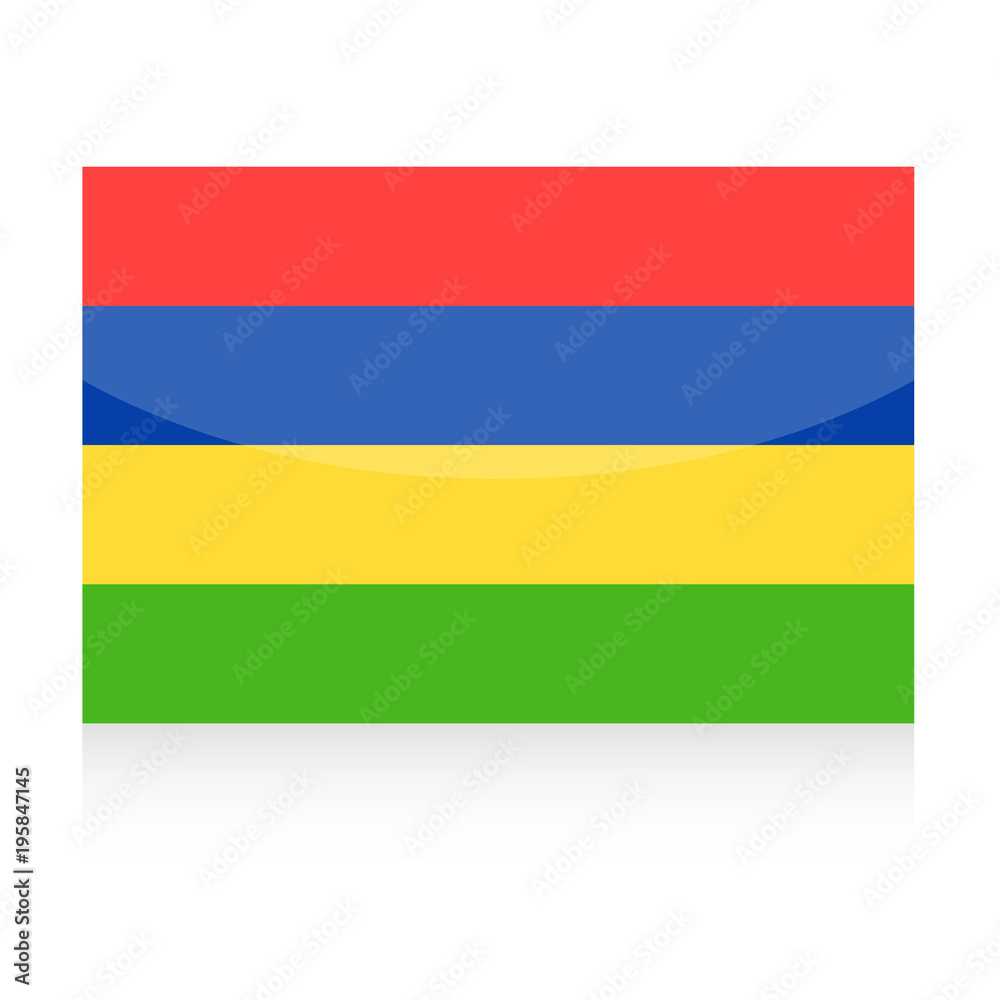 Fototapeta premium Mauritius Flag Vector Icon
