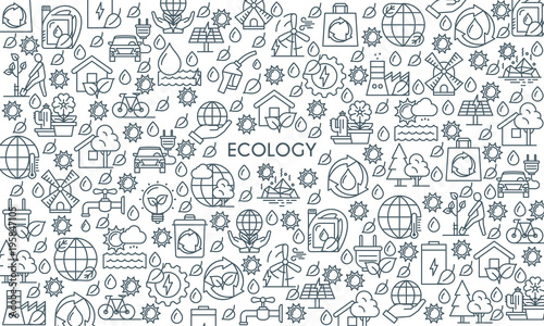 Thin line design ecology banner