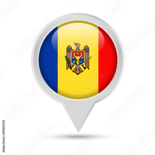 Free Download Moldova Flag Round Pin Vector Icon - GFXLoad
