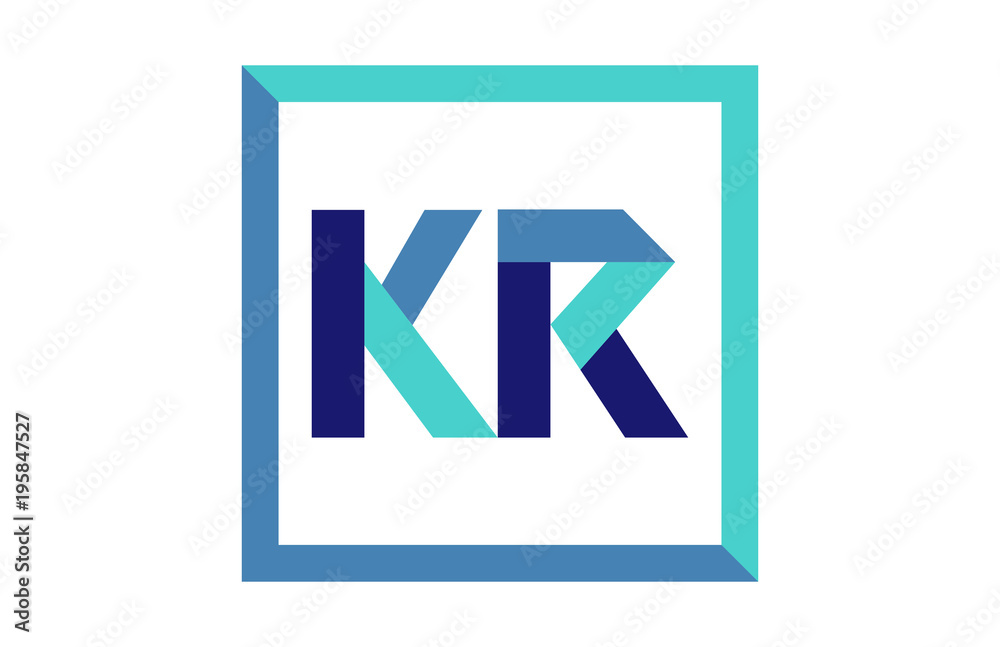 KR Square Ribbon Letter Logo KR Square Ribbon Letter Logo