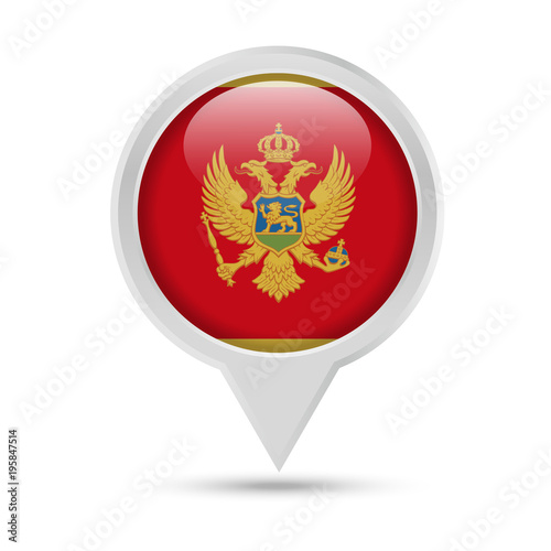 Free Download Montenegro Flag Round Pin Vector Icon - GFXLoad