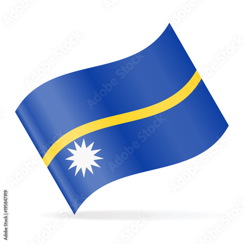 Nauru Flag Vector Waving Icon