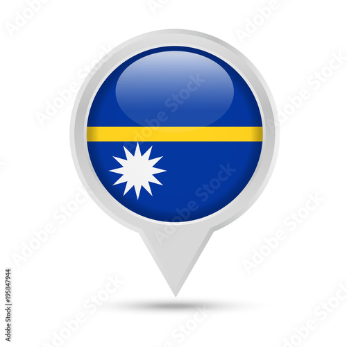 Free Download Nauru Flag Round Pin Vector Icon - GFXLoad