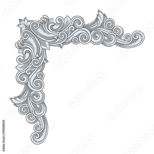 Vintage Corner Ornament vector #995