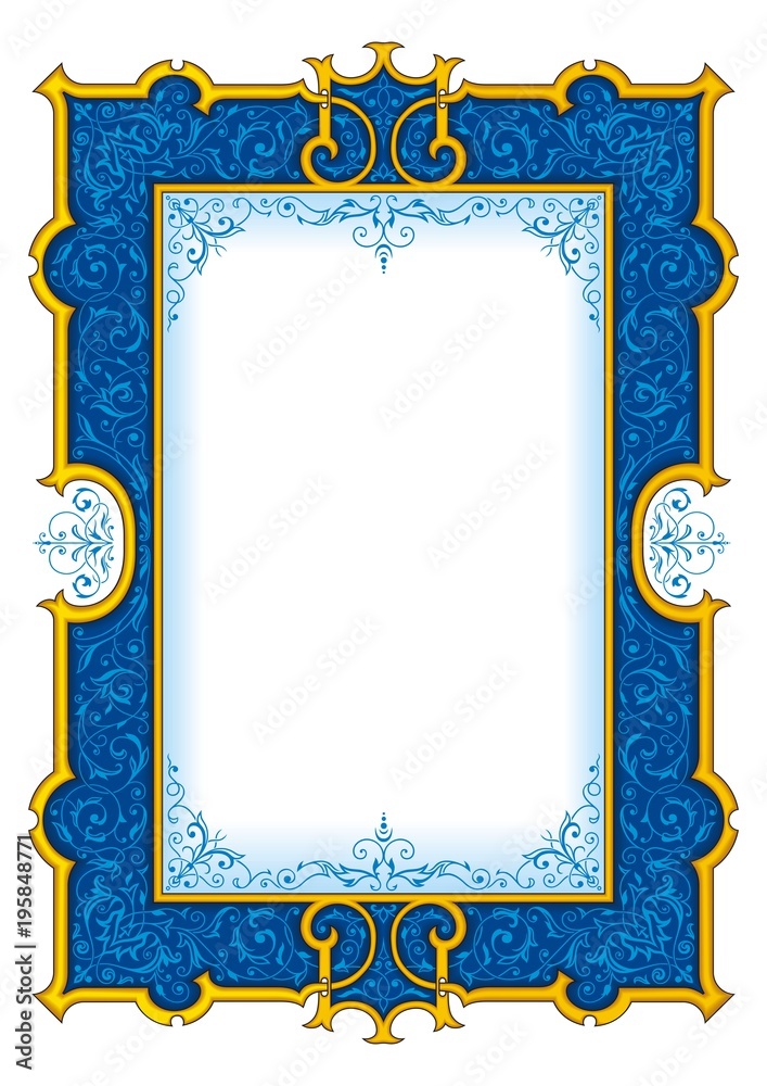 Navy Blue Vintage Frame vector #1003 Stock Vector | Adobe Stock