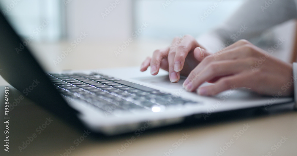 Woman use of notebook computer Woman use of notebook computer