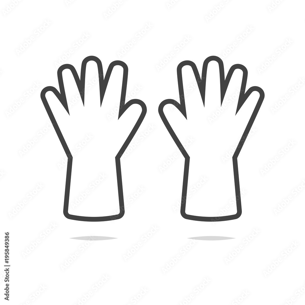 Rubber gloves line icon vector