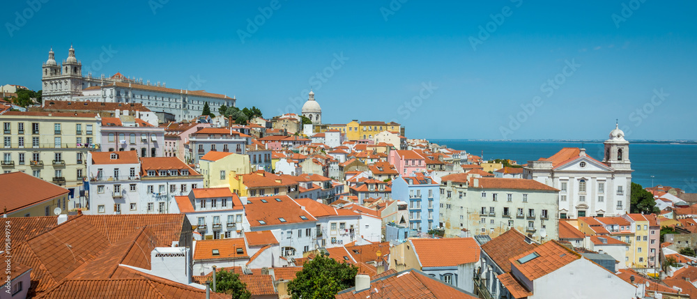 Panorama in Lisbon from the 