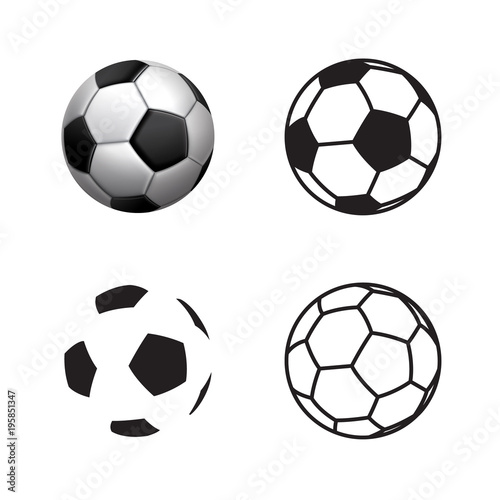 Football ball Icon , flat style , 3D style, single line style  .Soccer ball pictogram. Football symbol  Vector illustration, EPS10.