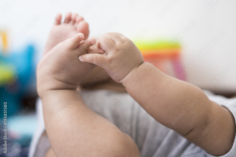 Baby touching or catching feet Baby touching or catching feet