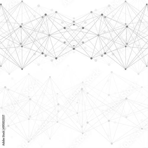 Geometric abstract background with connected line and dots. Structure molecule and communication. Scientific concept for your design. Medical, technology, science background. illustration.