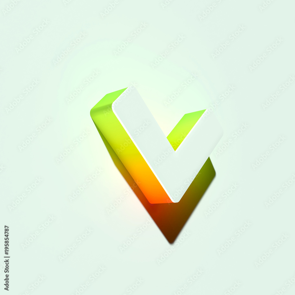 White Angle Down Icon. 3D Illustration of White Angle, Arrow, Direction, Down, Download Icons With Orange and Green Gradient Shadows. White Angle Down Icon. 3D Illustration of White Angle, Arrow, Direction, Down, Download Icons With Orange and Green Gradient Shadows.