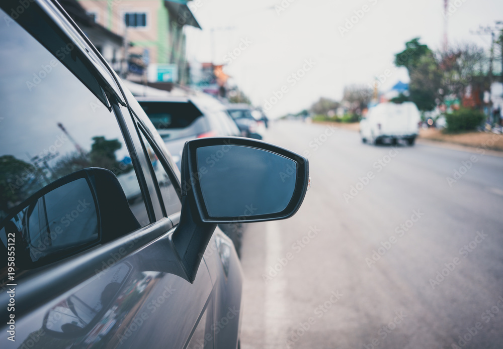 car side mirror.