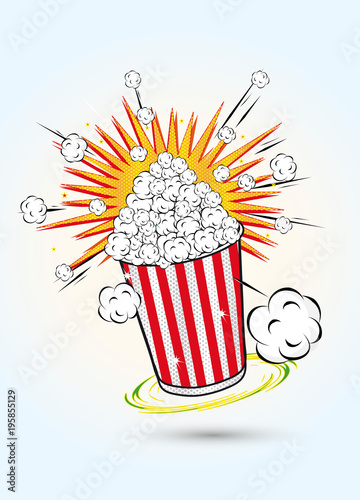 Popcorn im Pop Art Stil