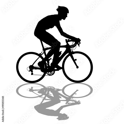 Silhouette of a cyclist male on white background © Arrows
