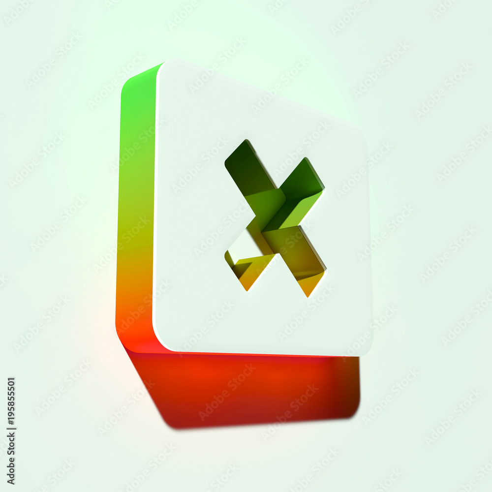White Window Close Icon. 3D Illustration of White Cancel, Close, Delete, Dismiss, Modal, Remove Icons With Orange and Green Gradient Shadows. White Window Close Icon. 3D Illustration of White Cancel, Close, Delete, Dismiss, Modal, Remove Icons With Orange and Green Gradient Shadows.