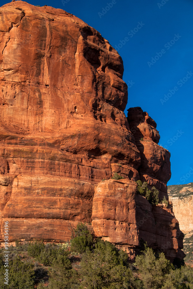 Fototapeta premium A red rock cliff made from cocino sand stone