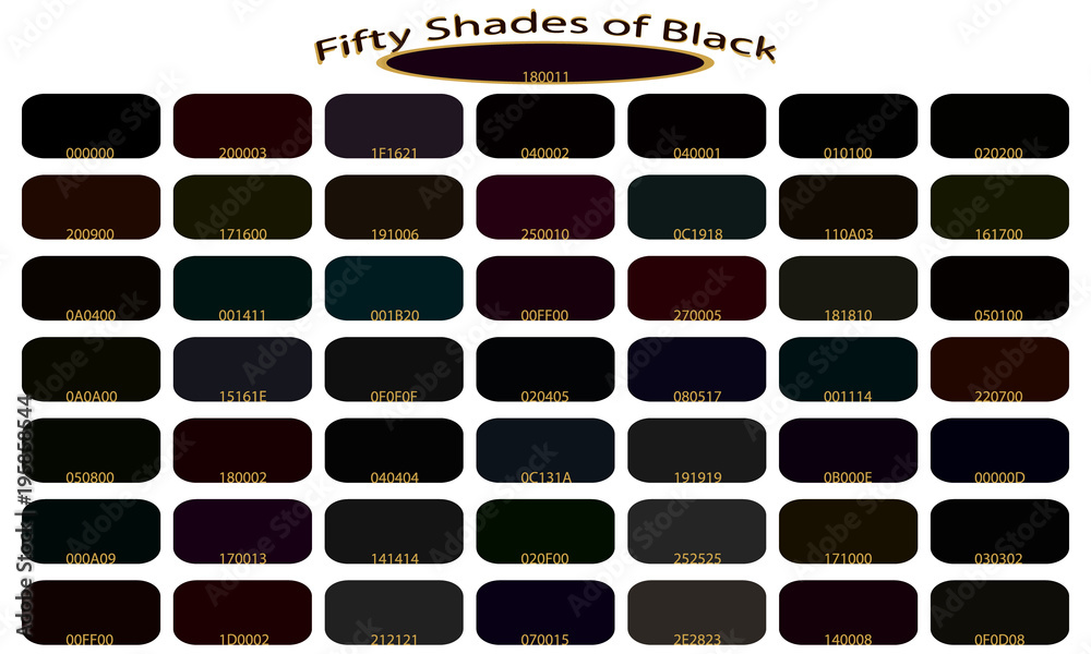 Shades of black color isolated on white background. Black tones and ...