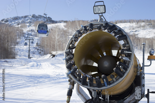snow cannon for artificial snow at ski resort