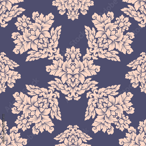 Damask seamless pattern intricate design